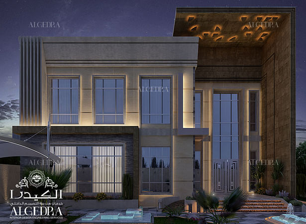 Modern villa design in Fujairah exterior by Algedra architects