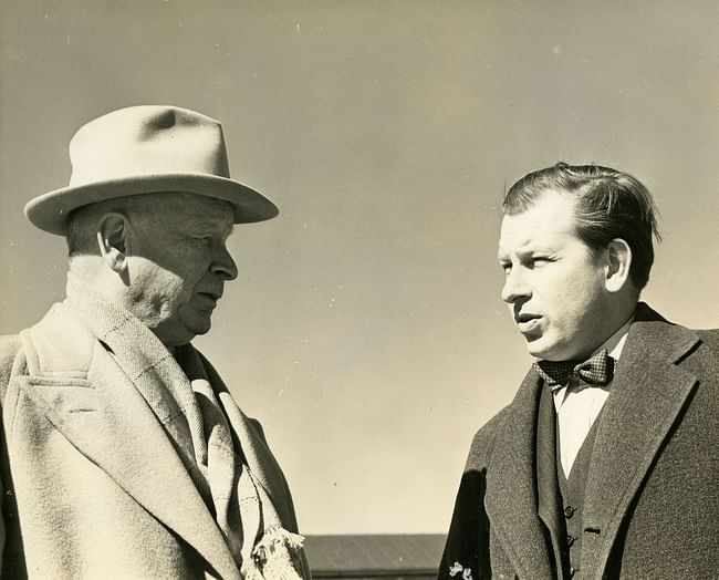 Eliel Saarinen and his son, Eero Saarinen, ca. 1941 Credit- Cranbrook Archives. Courtesy of ADFF