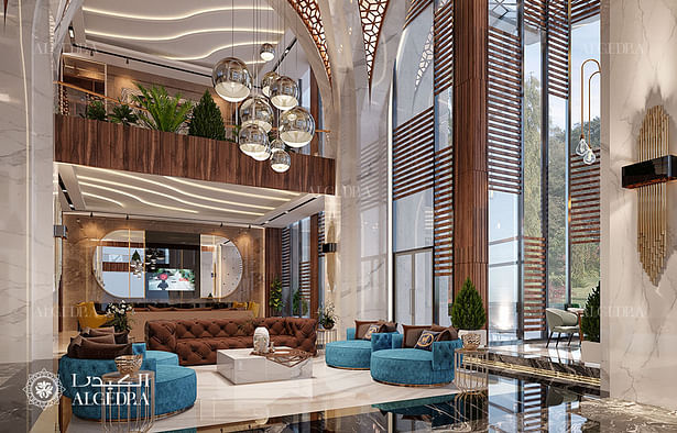 Luxury hotel lounge interior design