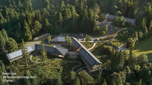 Aerial view of the Parrott Creek campus for youth and families, now in construction. Courtesy El Dorado