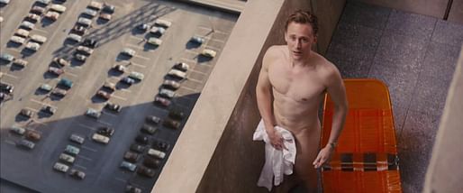 Tom Hiddleston in High Rise, nakedly appreciating brutalism. Photograph: StudioCanal/Planet Photos