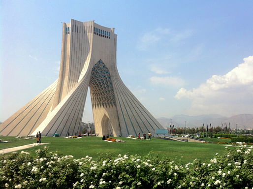 The early 1970s Azadi Tower, formerly known as the Shahyad Tower, is a national landmark in Tehran. Photo: Wikimedia Commons user Hooperag.