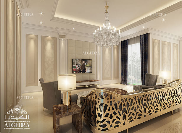 Luxury villa sitting area design