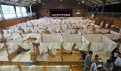 Shigeru Ban builds temporary shelter for flooding victims in Japan