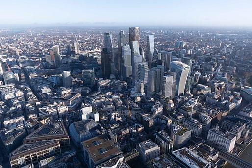 یک تجسم، خط افق شهر لندن را در سال 2030 نشان می‌دهد. برای جزئیات، تصویر آخرین مقاله را در زیر ببینید.  تصویر از شرکت شهر لندن.