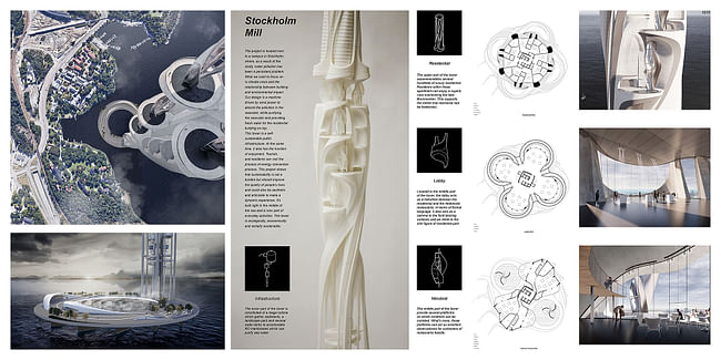 Honorable Mention: Stockholm Mill Skyscraper: Hedonistic Resilience As Landscape by Yiran Fu, Zhen Meng (China)