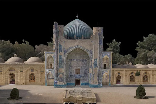 A digital rendering of the 16th-century Green Mosque building in Balkh, Afghanistan. Image: Nikolaos Vlavianos, courtesy of MIT's “Ways of Seeing: Documenting Endangered Built Heritage in Afghanistan” project.