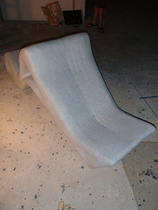 Finished covered chair with fleece for structural integrity