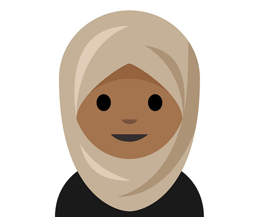 Guidance Image, Person with Headscarf Emoji, 2016; Concept by Rayouf Alhumedhi and graphic design by Aphelandra Messer with collaborators Jennifer 8. Lee and Alexis Ohanian for Emojination; Cooper Hewitt, Smithsonian Design Museum; Image: © Emojination