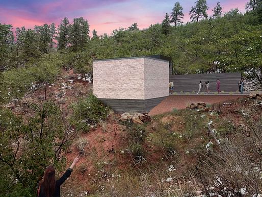 Rendering of the new Skyspace for Green Mountain Falls by James Turrell, edited by CL - HSE Architects of OKC.