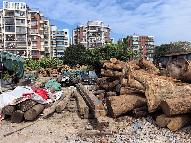 Old wood beam selection site