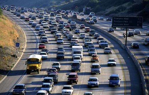 Freeway congestion leads to building more freeways, which stimulates demand, which leads to … more congestion. Image courtesy of OZmoving.