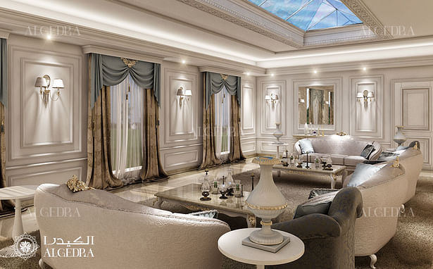 Men majlis design in Abu Dhabi villa