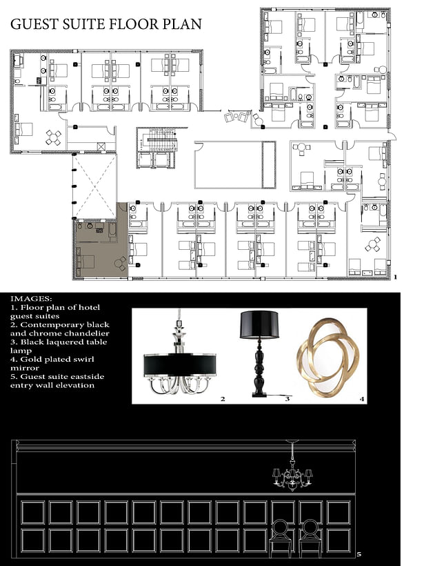 Floor plan for hotel suites