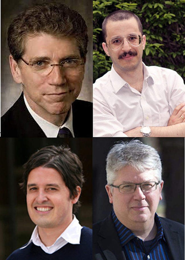 Clockwise from upper-left- Daniel Friedman (University of Hawaii), Jonathan Solomon (School of the Art Institute of Chicago), Peter MacKeith (University of Arkansas), Marc Swackhamer (University of Minnesota)