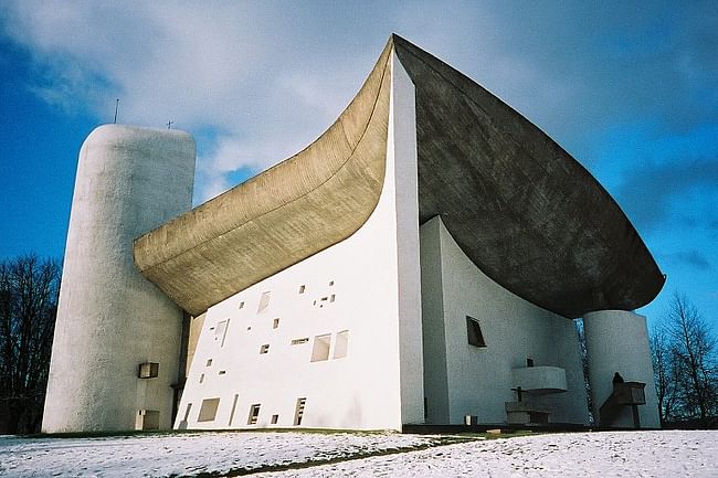 Le Corbusier's Chapel of Notre Dame du Haut in Ronchamp, France. Image via Bluffton University.