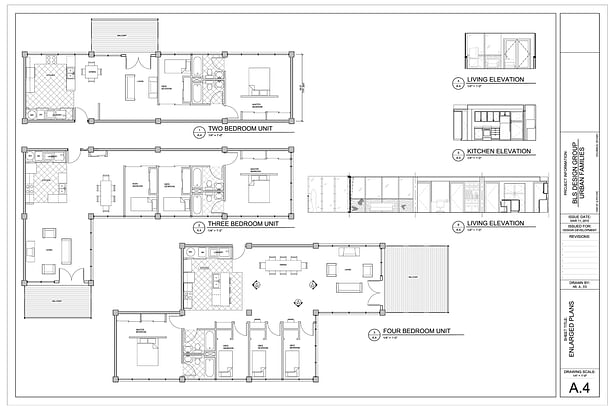 2, 3, and 4 BR Unit Configurations