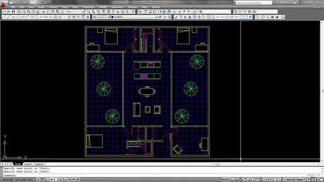 Miesian floor plan for a courtyard home.