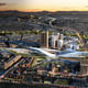 Aerial view of the master plan by UNStudio and EE&K a Perkins Eastman company, showing Los Angeles Union Station in the year 2050 (Image: UNStudio)