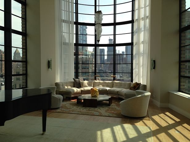 Penthouse duplex interior living room view