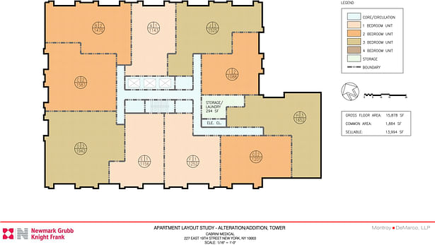 Tower apartment unit fit out diagram
