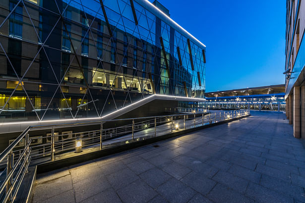 Business Center night-time lighting