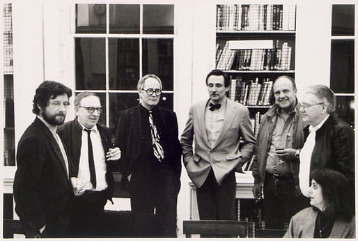 From left to right: David Greene, Warren Chalk, Peter Cook, Michael Webb, Ron Herron, Dennis Crompton.