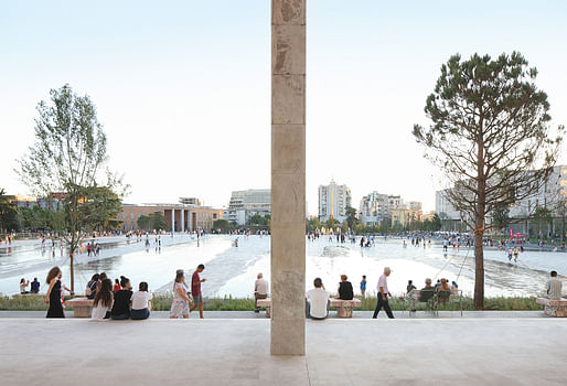 Renovation of Skanderbeg Square, Tirana, Albania, 2017. Project author: 51N4E. Photo via 2018 European Prize for Urban Public Space.