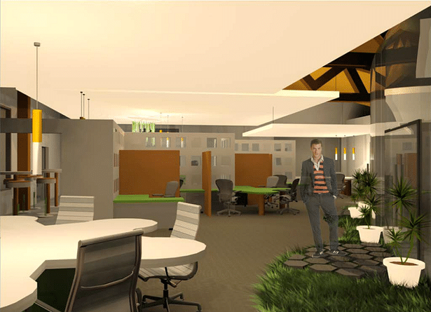 Open Office Space I 3dsmax Render