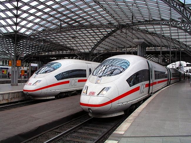 Deutsche Bahn's ICE high-speed trains, via wikipedia.org.