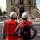 Engineers surveying damage caused by the Napa Quake. Credit: Karl Mondon/Bay Area News Group