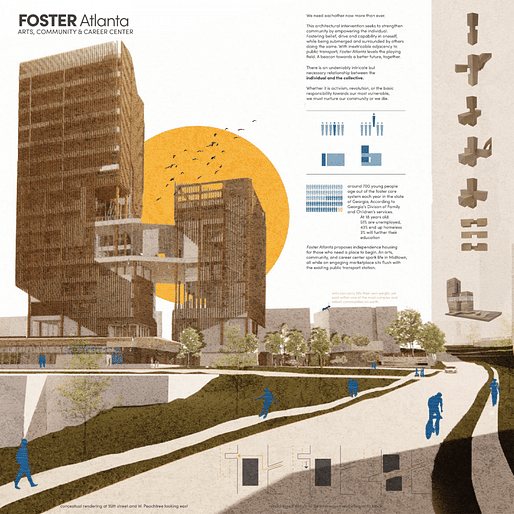 Honorable Mention: Foster Atlanta from the Savannah College of Art and Design. Image courtesy ACSA.