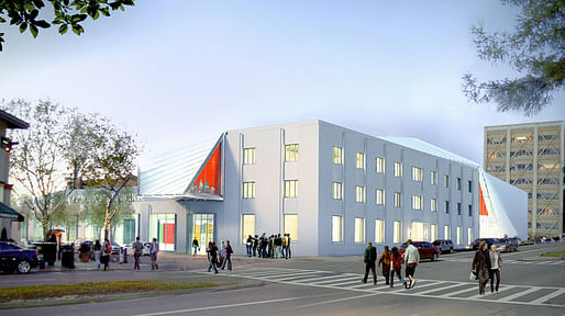 Rendering of the new UC Berkeley Art Museum and Pacific Film Archive (BAM/PFA), designed by Diller Scofidio + Renfro. View from the intersection of Center and Oxford Streets. Courtesy of the Regents of University of California.