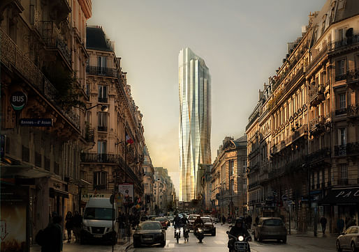 View from Rue de Rennes. Image © Studio Gang.