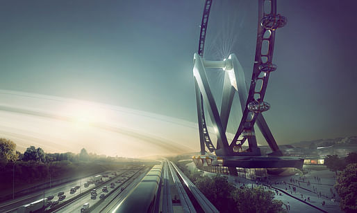 Rendering of UNStudio's proposal for the 'Nippon Moon' Giant Observation Wheel. Image courtesy of UNStudio.