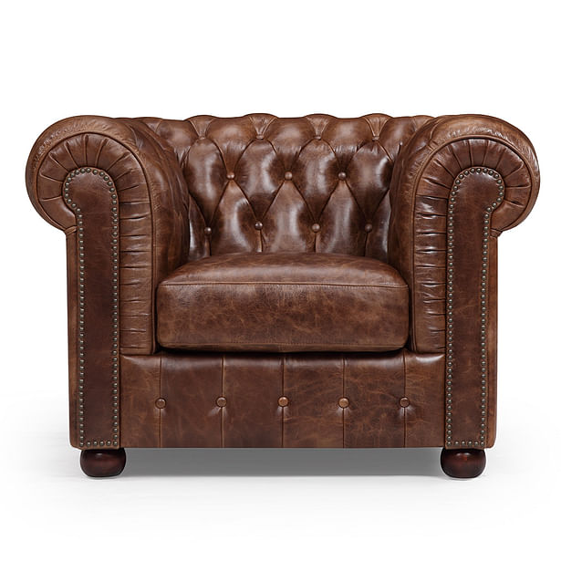 Original Chesterfield Sofa Chair by Rose & Moore