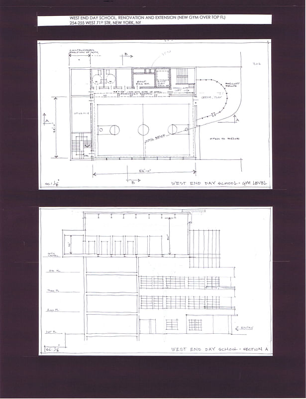 Gym Floor Plan and Building Section