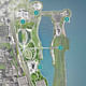 The MAD Architects-designed plans for the lakefront property. 1) Field Museum 2) Shedd Aquarium 3) Adler Planetarium 4) Northerly Island 5) Lucas Museum of Narrative Art. Credit: Lucas Museum of Narrative Art