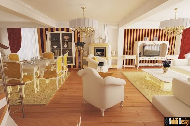 Design interior living open space - Amenajari interioare case
