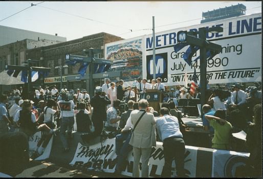 Los Angeles Metro Blue Line Grand Opening (1990). Photo: Eric Fischer/Flickr.