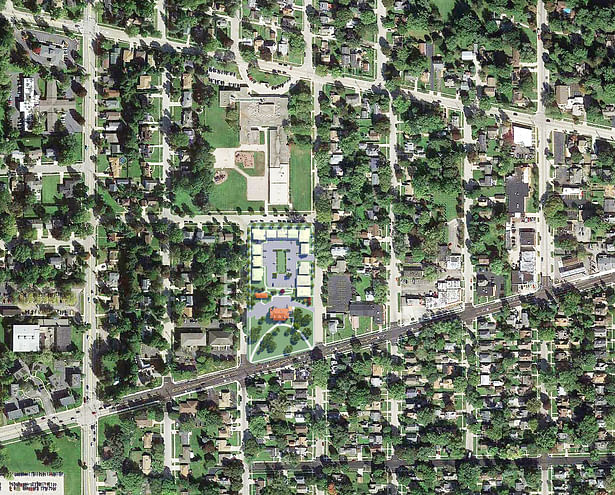 Larkin Place, Elgin, IL: Context Aerial