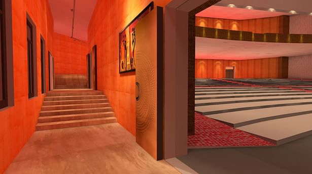 Auditorium Lighting Design - Seating Area and Corridors - Lighting Scene 12