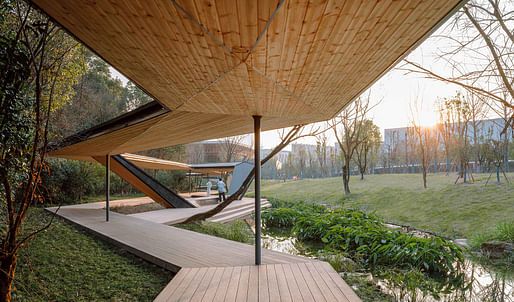 Floating Cornice on the Brook: Micro-Renewal of Zhejiang Conservatory of Music in Hangzhou, China by line+; Photo: Zhu Runzi, line+, Yao Li