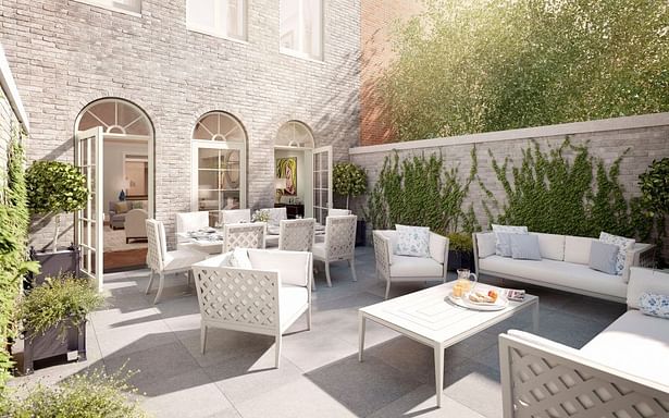 Rendering of Maisonette 1 landscaped rear yard