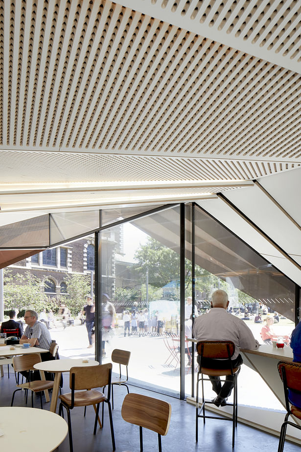 Glazed entrances pick up on the main pedestrian routes and provide natural surveillance