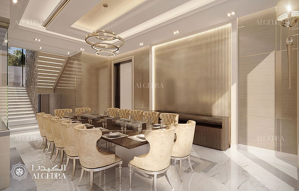 Luxury villa dining area design