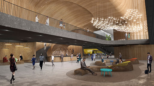 A view inside the proposed renovations for Honolulu's Blaisdell Center. Image © Snøhetta.