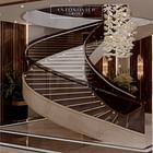 Luxurious Staircase design for Entrance Lobby Villa interiors