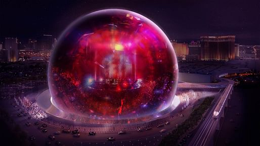 The exterior of the Sphere concert hall in Las Vegas is designed to be one giant state-of-the-art LED screen for images and videos. Image: The Madison Square Garden Company
