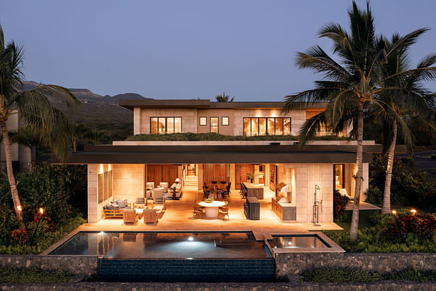 Aerial view of home from ocean side